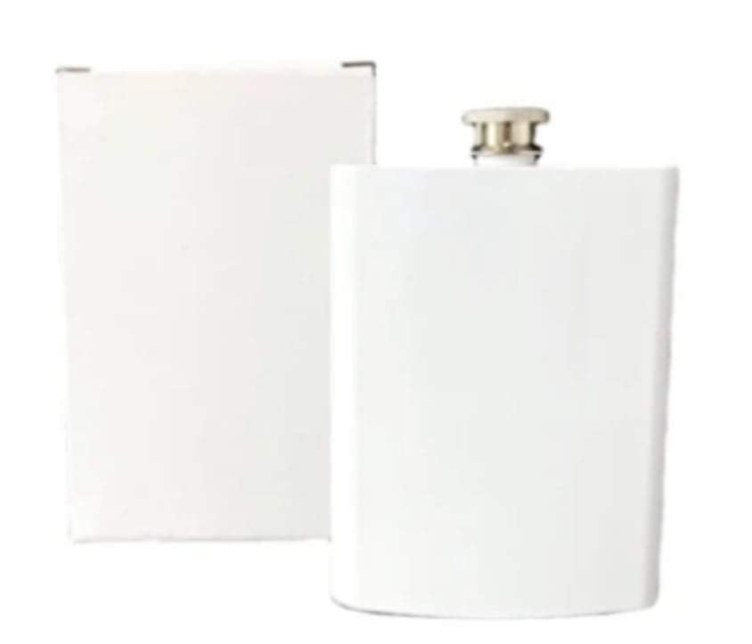 8oz (240ml) Sublimation Hip Flask (White)