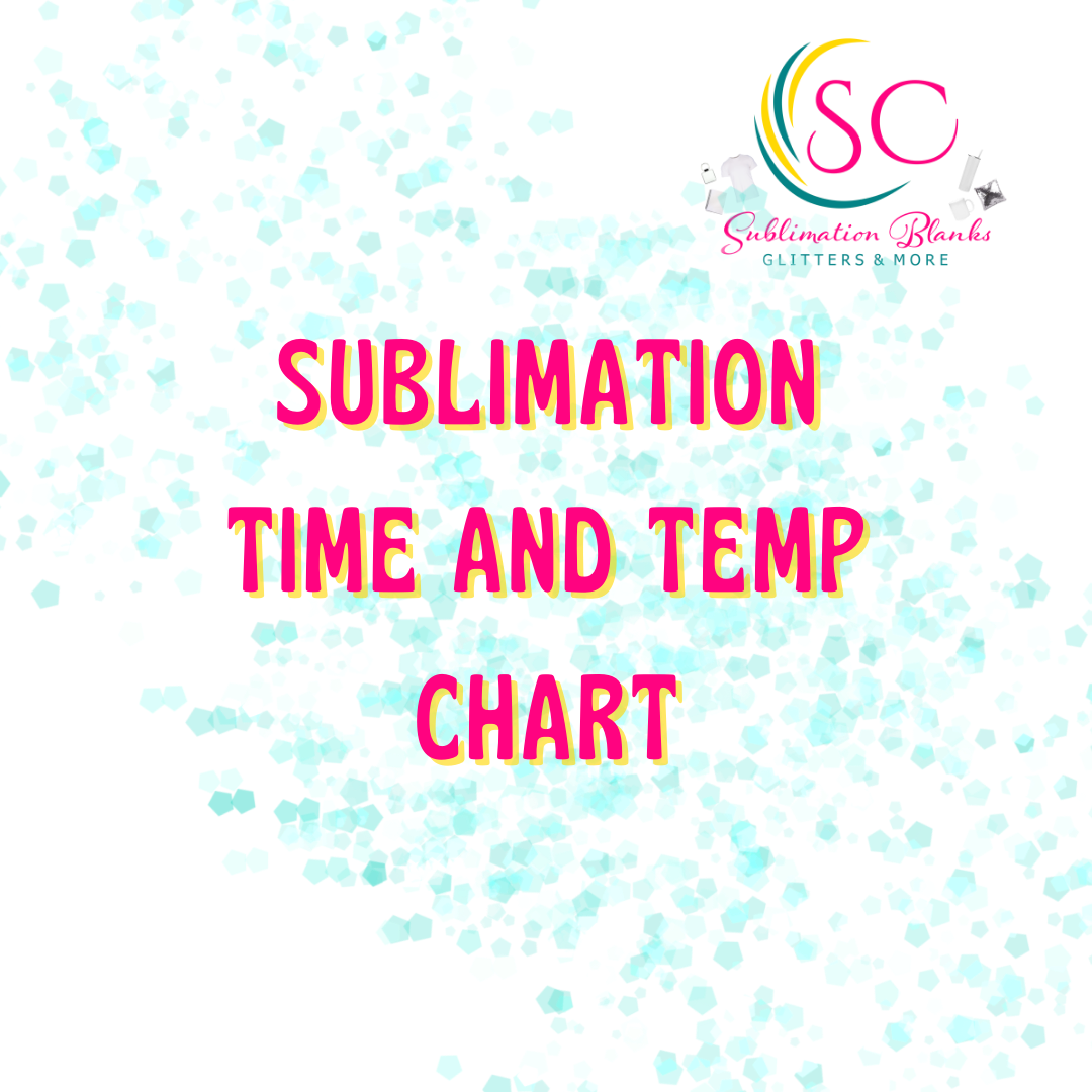 Sublimation Time and Temp Chart