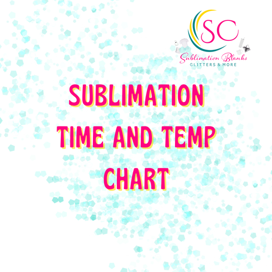 Sublimation Time and Temp Chart