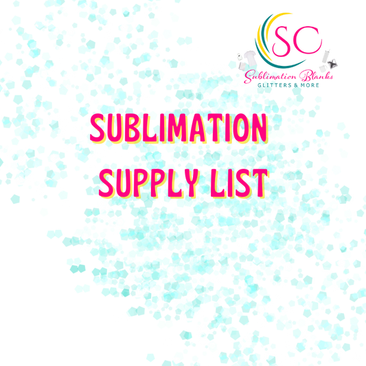 Sublimation Supply List with Product Links